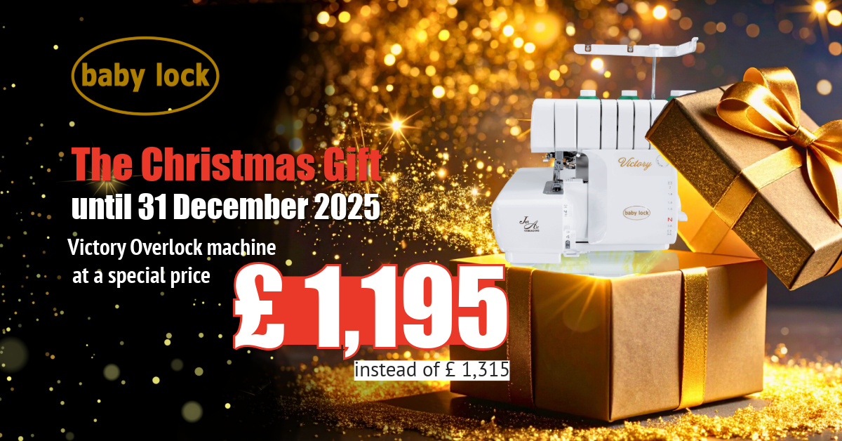 Your Christmas wish for an overlock sewing machine is coming true: baby lock Victory at a special price!
